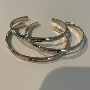 "Love, Me, More" Gold Bangle Set (3PC)